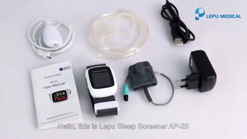 Oxymètre de poignet numérique portable avec connexion Bluetooth, testeur d'apnée du sommeil AP-20 Lepu