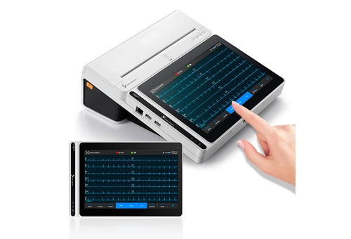 Lepu Medical Grade 18 mène le moniteur ECG portable intelligent T180 avec imprimante Analyse AI Diagnostic Écran tactile de la tablette
