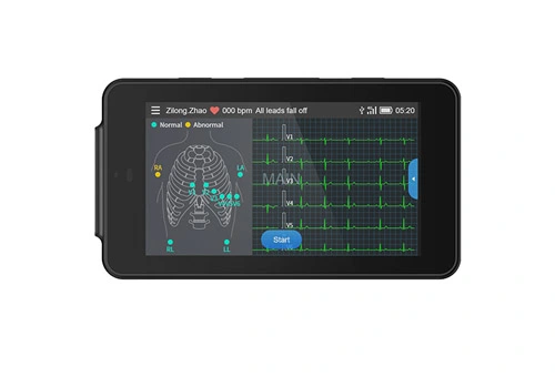 Lepu Medical PCECG-500 Pocket ECG Moniteur ECG de repos portable 12 dérivations